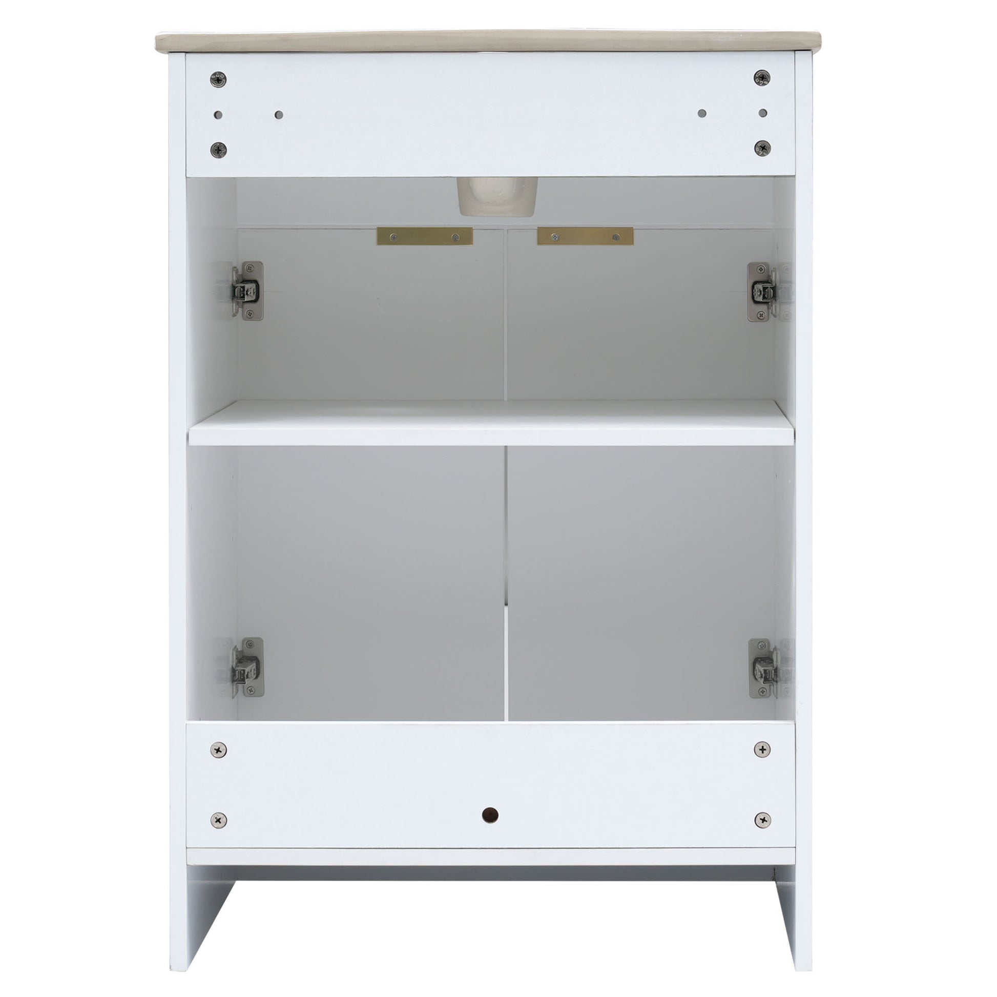 Video 24Inch Modern Bathroom Vanity For Small Bathroom,White Storge Cabinet With Ceramic Sink White Mdf