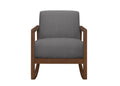 1Pc Rocker Accent Chair Modern Living Room Plush Cushion Gray Soft Upholstery Hardwood Frame Elegant Style Comfort Relax Gray Primary Living Space Modern Solid Wood