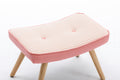 Wooden Step Ottoman,Wooden Step Stool For Adults,Square Cushion Foot Stool,Small Stool With Non Slip Pad,Wood Stool Suitable For Bedroom, Living Room And Kitchen Pink Pink Foam Linen