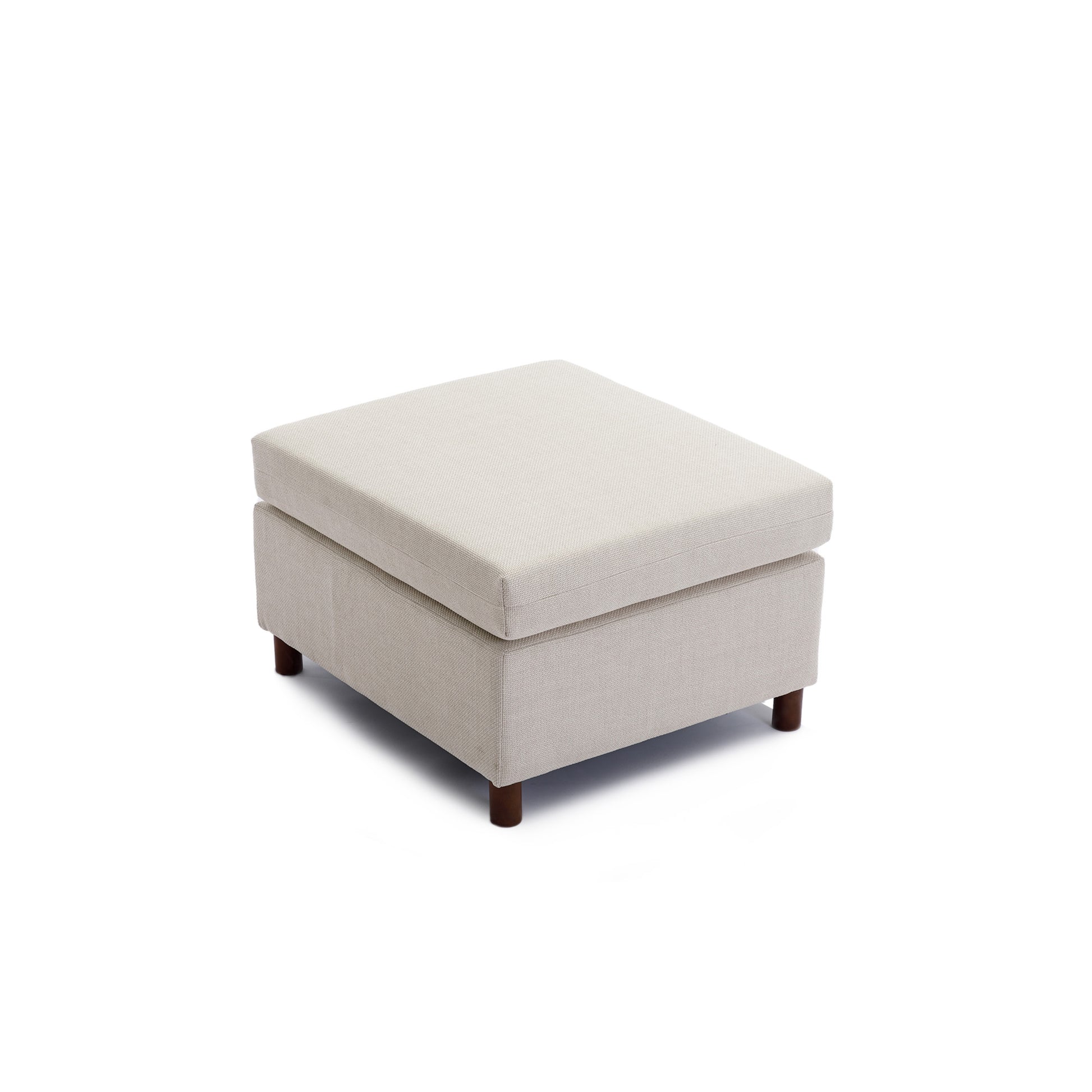 2 Seat Module Sectional Sofa Couch With 1 Ottoman For Living Room,Seat Cushion And Back Cushion Non Removable And Non Washable,Cream Cream Wood Primary Living Space Soft Modern Rubberwood Foam Linen 2 Seat