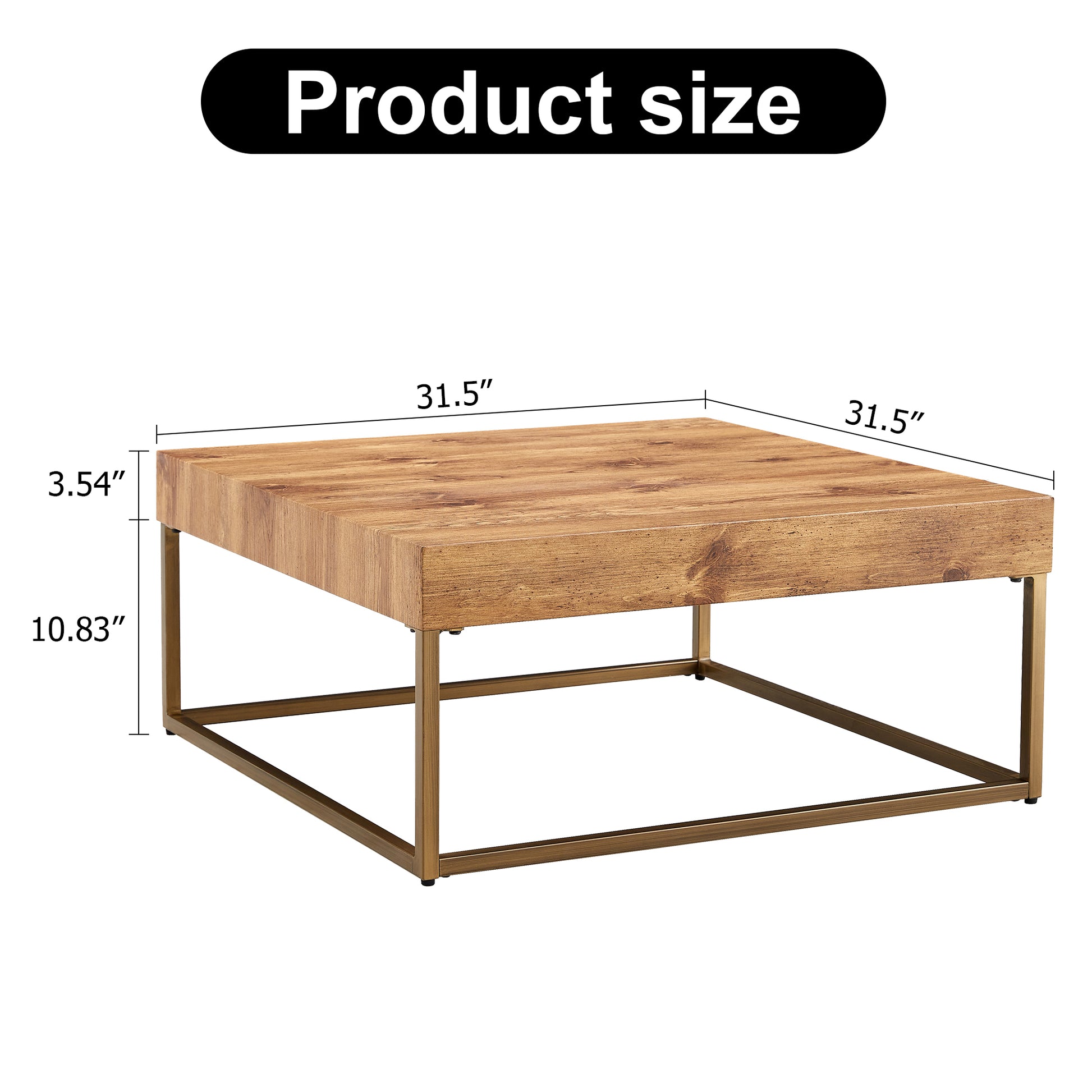 Modern Rectangular Coffee Table, Dining Table. Mdf Desktop With Metal Legs. Suitable For Restaurants And Living Rooms. The Size :31.5"*31.5"*14.37" Wood Mdf