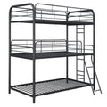 Furnituretriple Bunk Bed, Twin Twin Twin, Black Black Metal