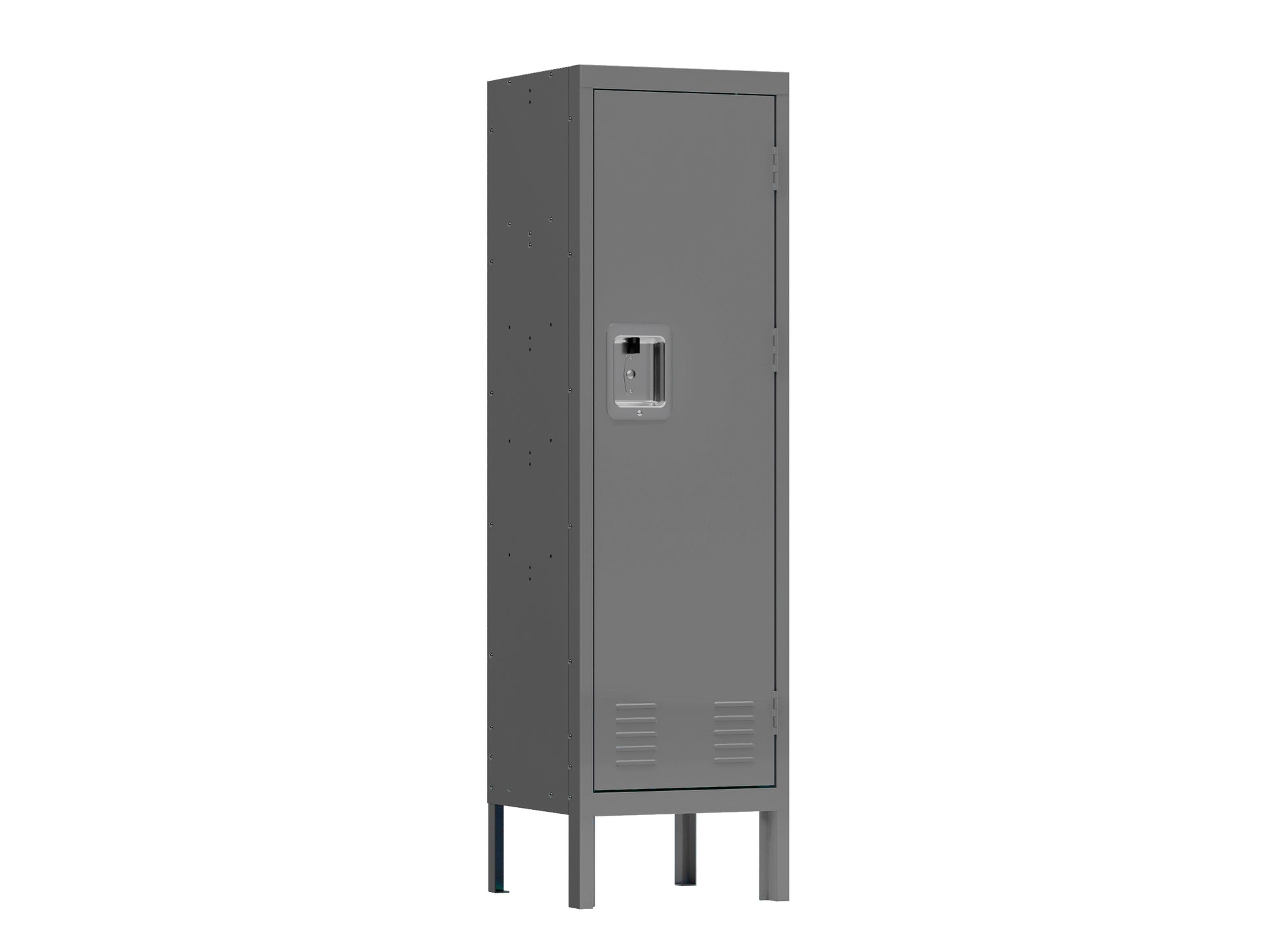 1 Door Tall Single Metal Locker Retro Style Storage Cabinet Industrial Furniture For Living Room Bedroom Storage Room Gym School Grey Grey Steel