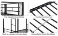 Over Twin Bunk Bed Frame With Trundle,Metal Bunkbed With Sturdy Guard Rail And 2 Sideladders For Kids Adults,Can Be Divided Into Two Beds, No Box Spring Needed, Noise Free For Dorm,Black Box Spring