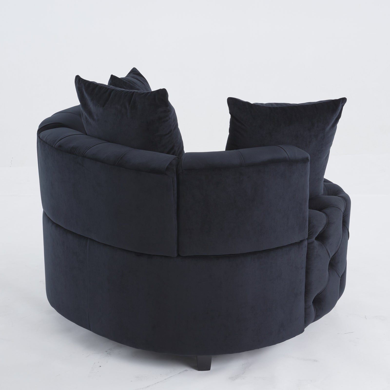 Width 40.6 Inches Accent Chair Classical Barrel Chair For Living Room Modern Leisure Sofa Chair Black Black Primary Living Space American Design Foam Velvet