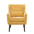 Modern Accent Chair Upholstered Foam Filled Living Room Chairs Comfy Reading Chair Mid Century Modern Chair With Chenille Fabric Lounge Arm Chairs Armchair For Living Room Bedroom Yellow Yellow Light Brown Primary Living Space Modern Rubberwood Foam