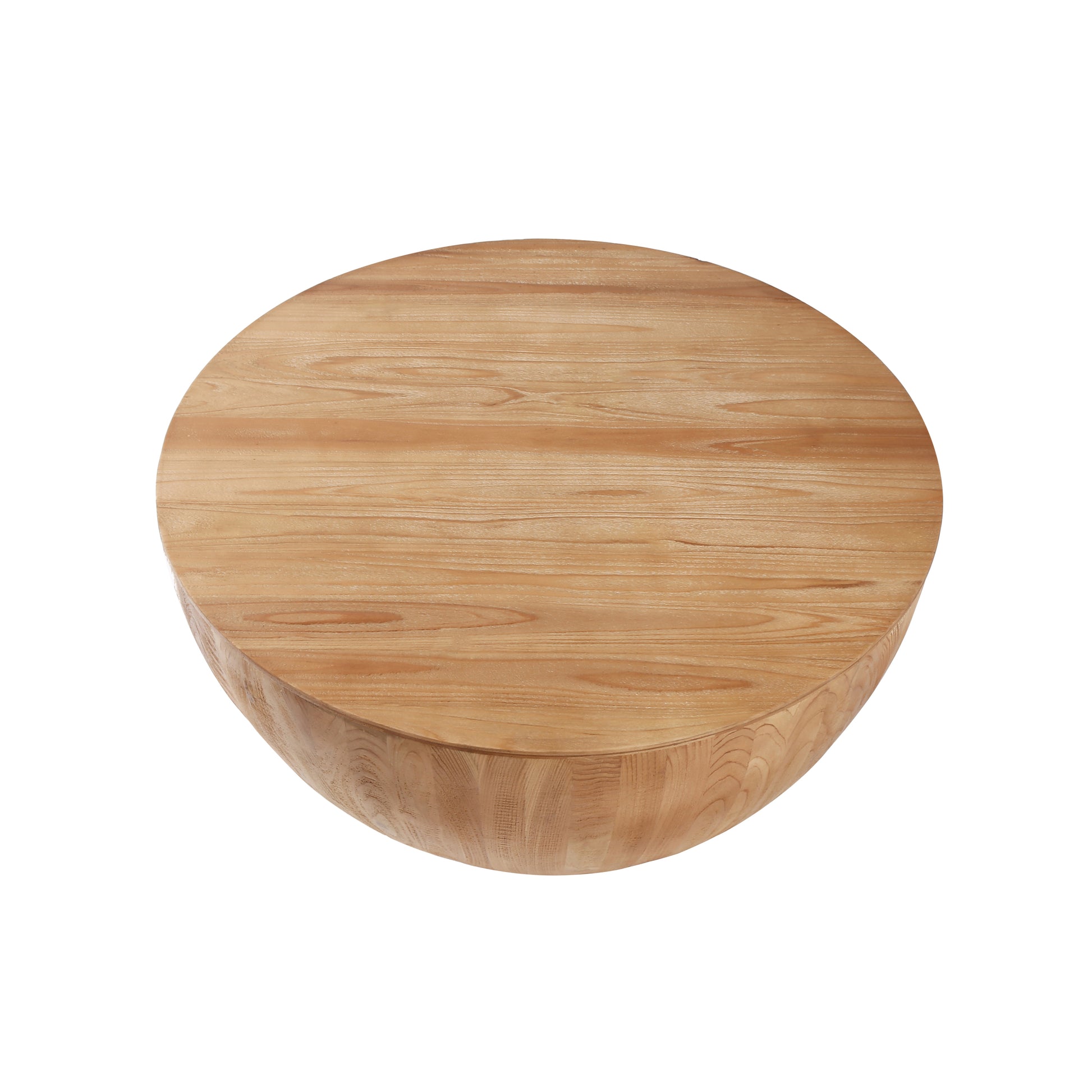 35.43"Vintage Style Bucket Shaped Coffee Table For Office, Dining Room And Living Room,Natural Natural Solid Wood Mdf