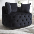 Width 40.6 Inches Accent Chair Classical Barrel Chair For Living Room Modern Leisure Sofa Chair Black Black Primary Living Space American Design Foam Velvet