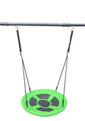 Xns052 Green And Blue Interesting Six Function Swingset With Net Swing Metal Plastic Safe Swing Set 440Lbs For Outdoor Playground For Age 3 With 31.5In Net Swing Green Steel