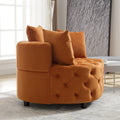 Width 40.6 Inches Accent Chair Classical Barrel Chair For Living Room Modern Leisure Sofa Chair Orange Orange Primary Living Space American Design Foam Velvet