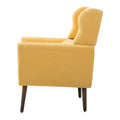 Modern Accent Chair Upholstered Foam Filled Living Room Chairs Comfy Reading Chair Mid Century Modern Chair With Chenille Fabric Lounge Arm Chairs Armchair For Living Room Bedroom Yellow Yellow Light Brown Primary Living Space Modern Rubberwood Foam