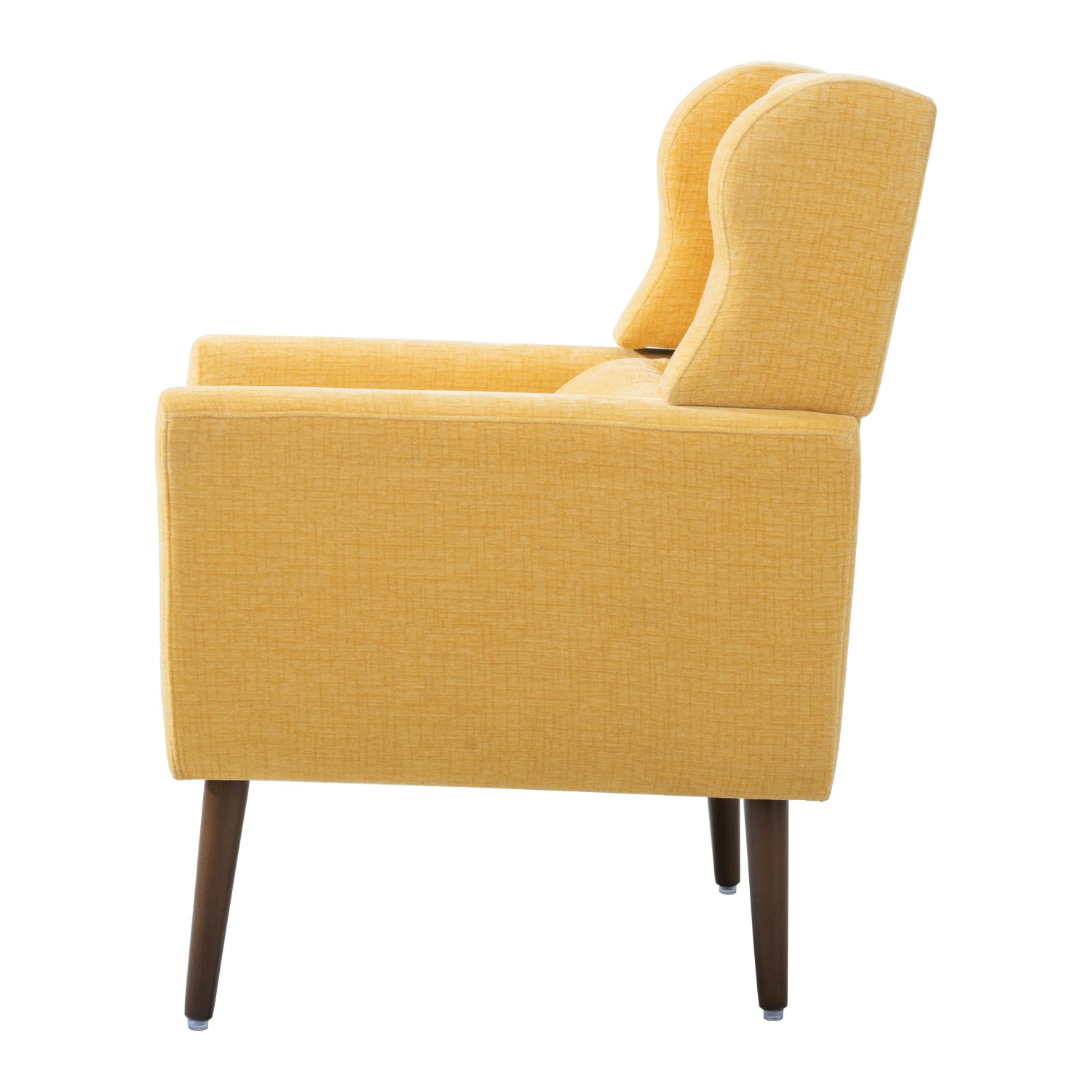 Modern Accent Chair Upholstered Foam Filled Living Room Chairs Comfy Reading Chair Mid Century Modern Chair With Chenille Fabric Lounge Arm Chairs Armchair For Living Room Bedroom Yellow Yellow Light Brown Primary Living Space Modern Rubberwood Foam