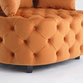 Width 40.6 Inches Accent Chair Classical Barrel Chair For Living Room Modern Leisure Sofa Chair Orange Orange Primary Living Space American Design Foam Velvet