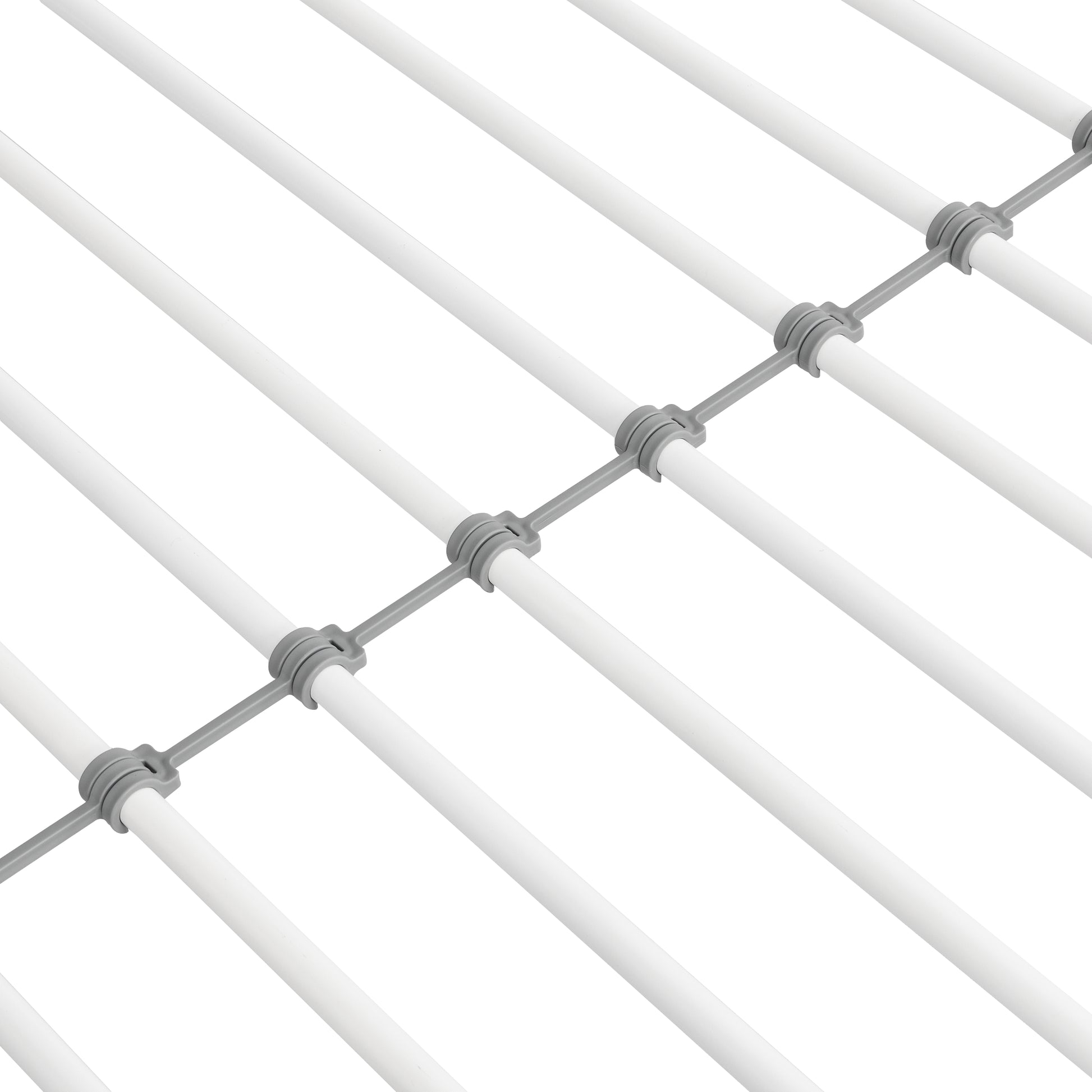 Twin Over Twin Metal Bunk Bed,Metal Structure Bedframe With Safety Guardrails And 2 Ladders,Convertible Bunkbeds,No Spring Box Required And Space Saving Design,White Box Spring Not Required Twin