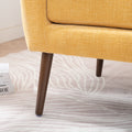 Modern Accent Chair Upholstered Foam Filled Living Room Chairs Comfy Reading Chair Mid Century Modern Chair With Chenille Fabric Lounge Arm Chairs Armchair For Living Room Bedroom Yellow Yellow Light Brown Primary Living Space Modern Rubberwood Foam
