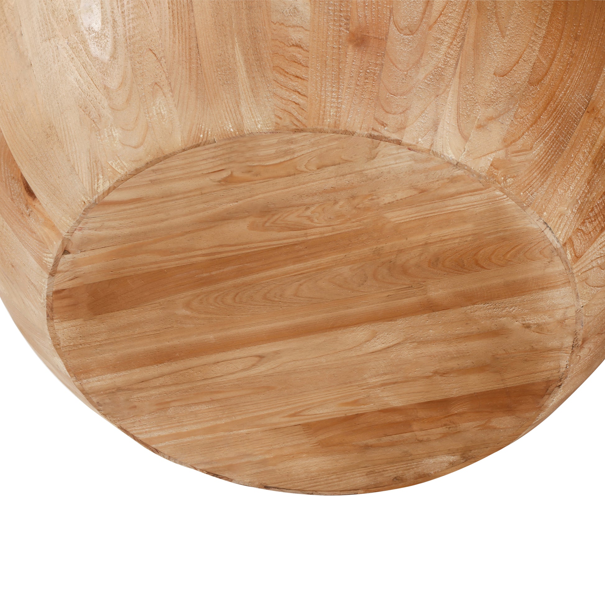 35.43"Vintage Style Bucket Shaped Coffee Table For Office, Dining Room And Living Room,Natural Natural Solid Wood Mdf