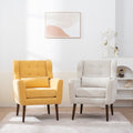 Modern Accent Chair Upholstered Foam Filled Living Room Chairs Comfy Reading Chair Mid Century Modern Chair With Chenille Fabric Lounge Arm Chairs Armchair For Living Room Bedroom Yellow Yellow Light Brown Primary Living Space Modern Rubberwood Foam