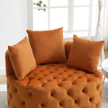 Width 40.6 Inches Accent Chair Classical Barrel Chair For Living Room Modern Leisure Sofa Chair Orange Orange Primary Living Space American Design Foam Velvet
