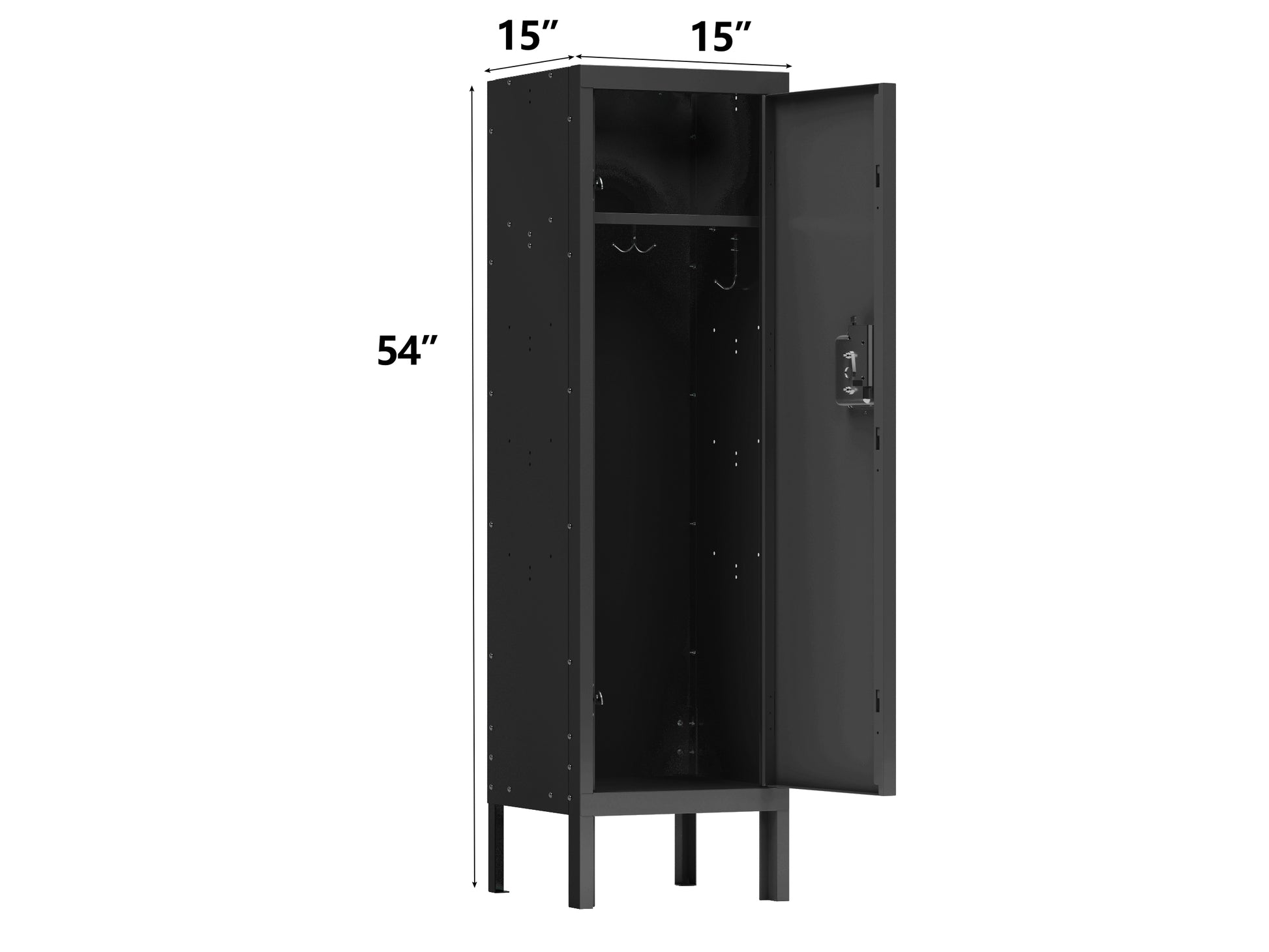 1 Door Tall Single Metal Locker Retro Style Storage Cabinet Industrial Furniture For Living Room Bedroom Storage Room Gym School Black Black Steel