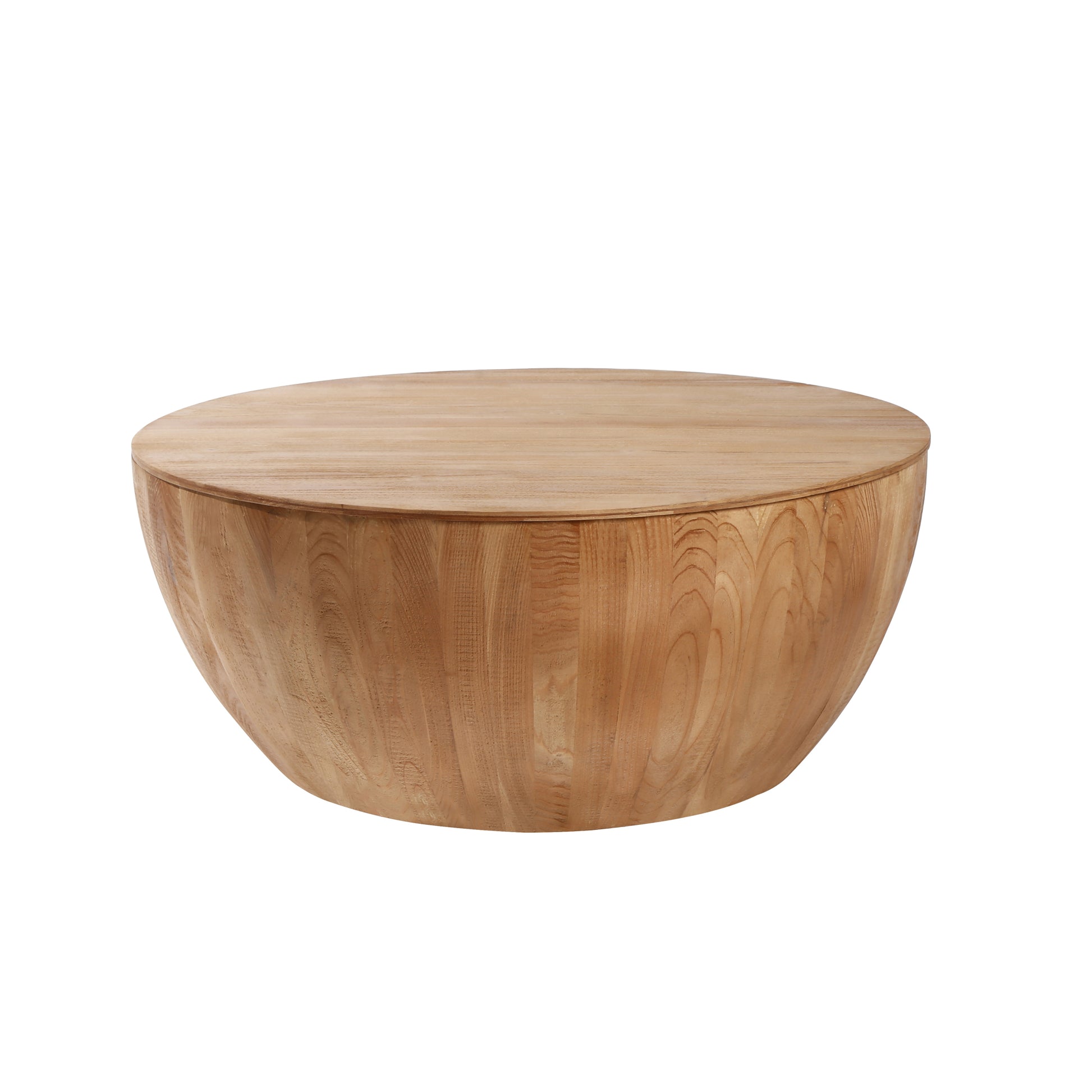 35.43"Vintage Style Bucket Shaped Coffee Table For Office, Dining Room And Living Room,Natural Natural Solid Wood Mdf