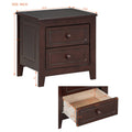 2 Drawer Nightstand For Bedroom, Mid Century Retro Bedside Table With Classic Design,Dark Walnut Walnut Wood