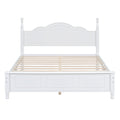 Queen Size Wood Platform Bed Frame,Retro Style Platform Bed With Wooden Slat Support,White White Wood