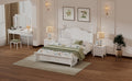 3 Pieces Bedroom Sets,Queen Size Wood Platform Bed And Two Nightstands White White Wood