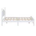 3 Pieces Bedroom Sets,Full Size Wood Platform Bed And Two Nightstands White White Wood