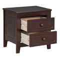 2 Drawer Nightstand For Bedroom, Mid Century Retro Bedside Table With Classic Design,Dark Walnut Walnut Wood