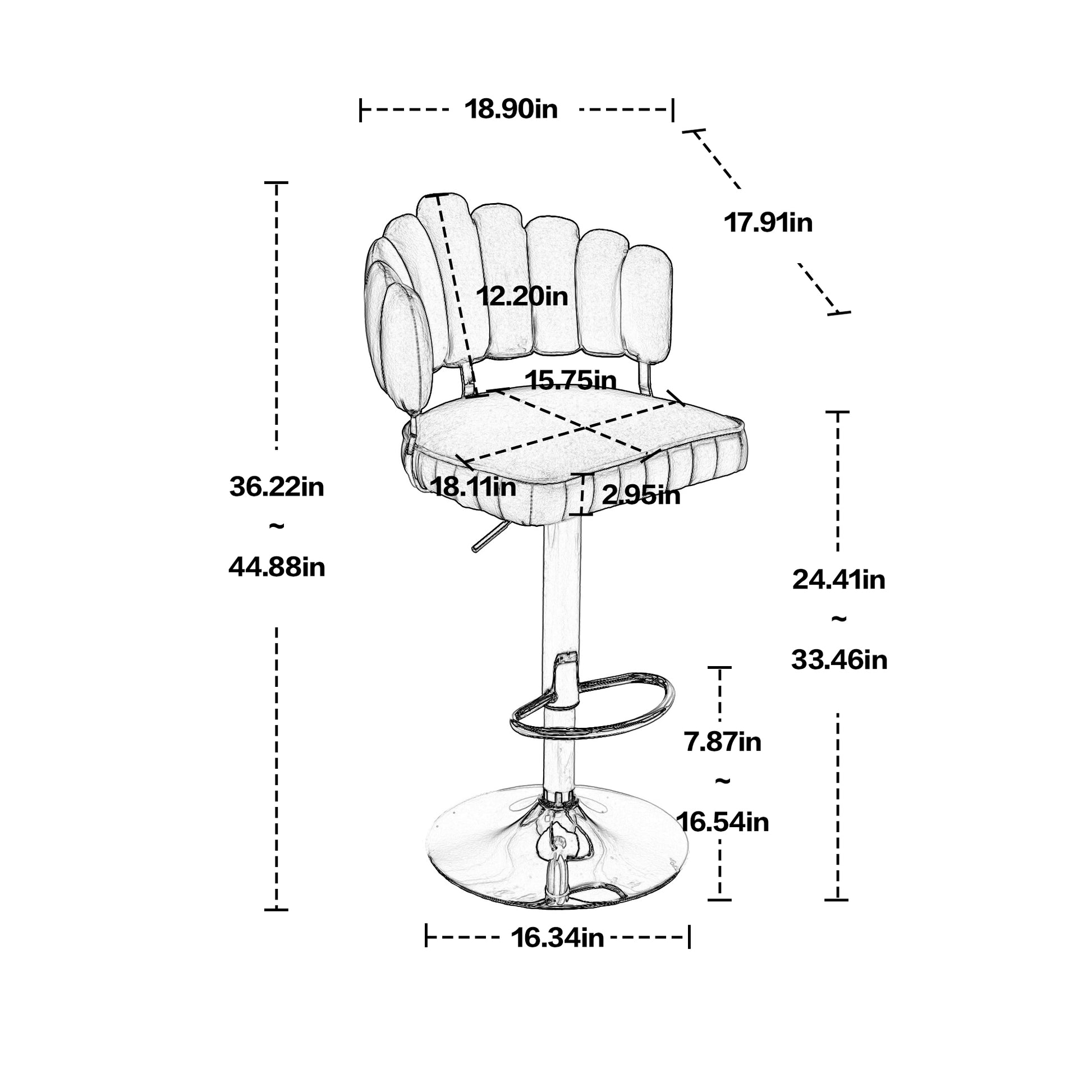 Coolmore Swivel Bar Stools Set Of 2 Adjustable Counter Height Chairs With Footrest For Kitchen, Dining Room Red Velvet