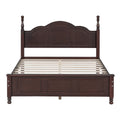 Full Size Wood Platform Bed Frame,Retro Style Platform Bed With Wooden Slat Support,Dark Walnut Walnut Wood