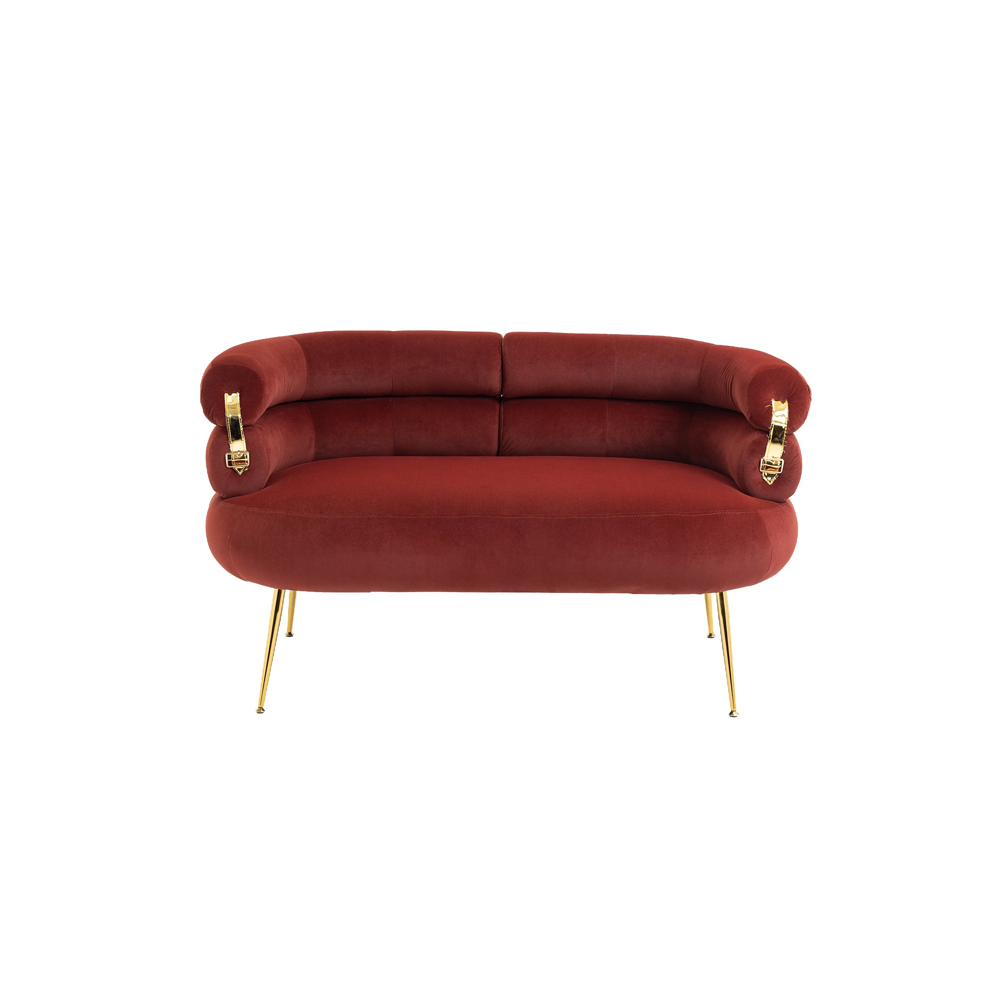 COOLMORE Accent Chair ,leisure chair with Golden feet wine red-velvet