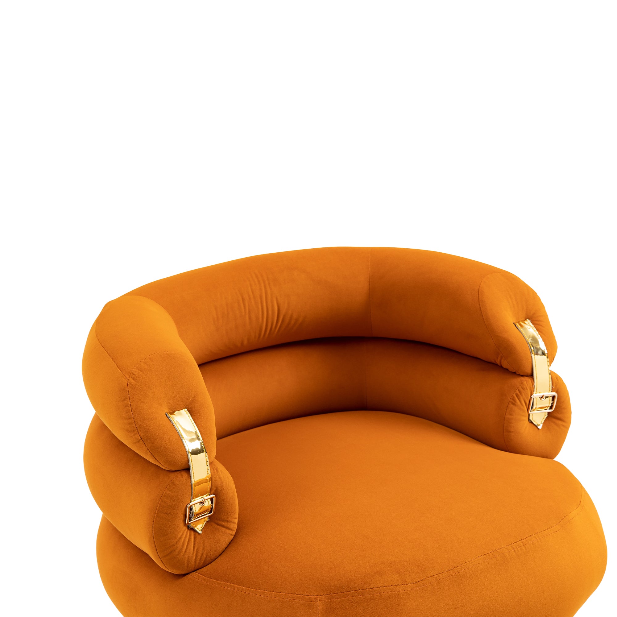 COOLMORE Velvet Accent Chair Modern Upholstered orange-velvet