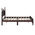 Full Size Wood Platform Bed Frame,Retro Style Platform Bed With Wooden Slat Support,Dark Walnut Walnut Wood