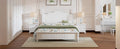 3 Pieces Bedroom Sets,Queen Size Wood Platform Bed And Two Nightstands White White Wood