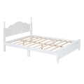 3 Pieces Bedroom Sets,Queen Size Wood Platform Bed And Two Nightstands White White Wood