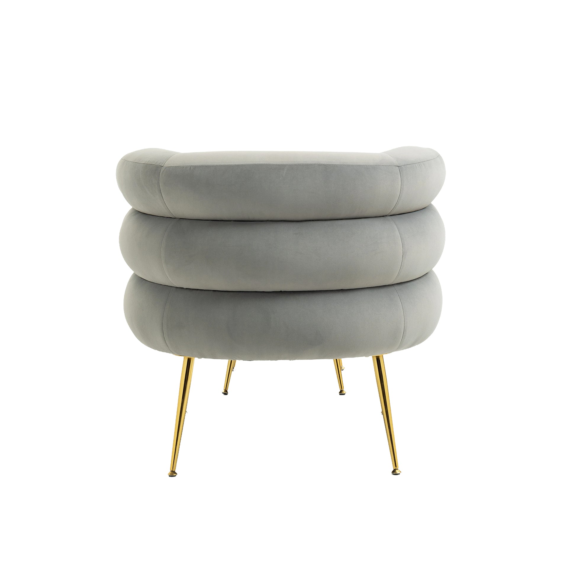 Coolmore Upholstered Velvet Barrel Accent Chair With Ottoman,Accent Comfy Lounge Arm Chair And Folding Footrest Stool Set,Single Sofa Armchair With Lounge Seat For Bedroom,Office Gray Gray Foam Velvet