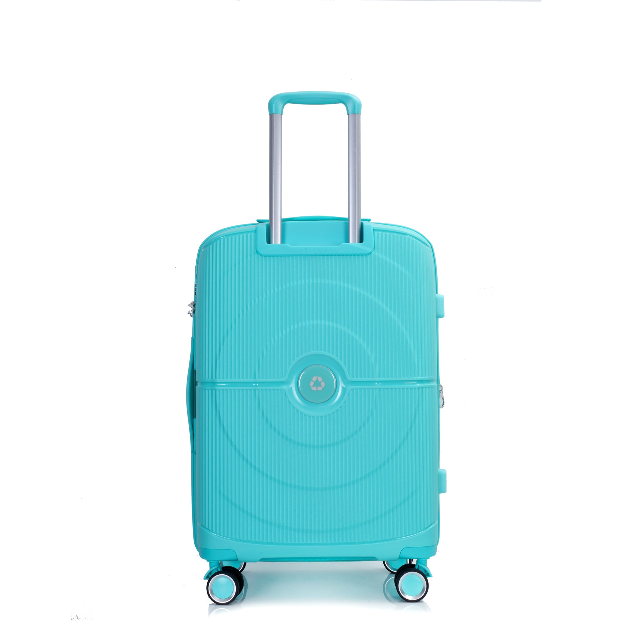 Expandable Hardshell Suitcase Double Spinner Wheels PP lake blue-polypropylene