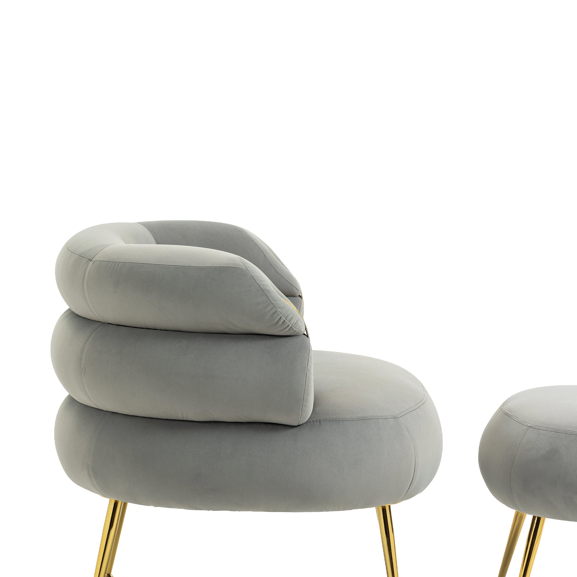COOLMORE Velvet Accent Chair Modern Upholstered gray-velvet