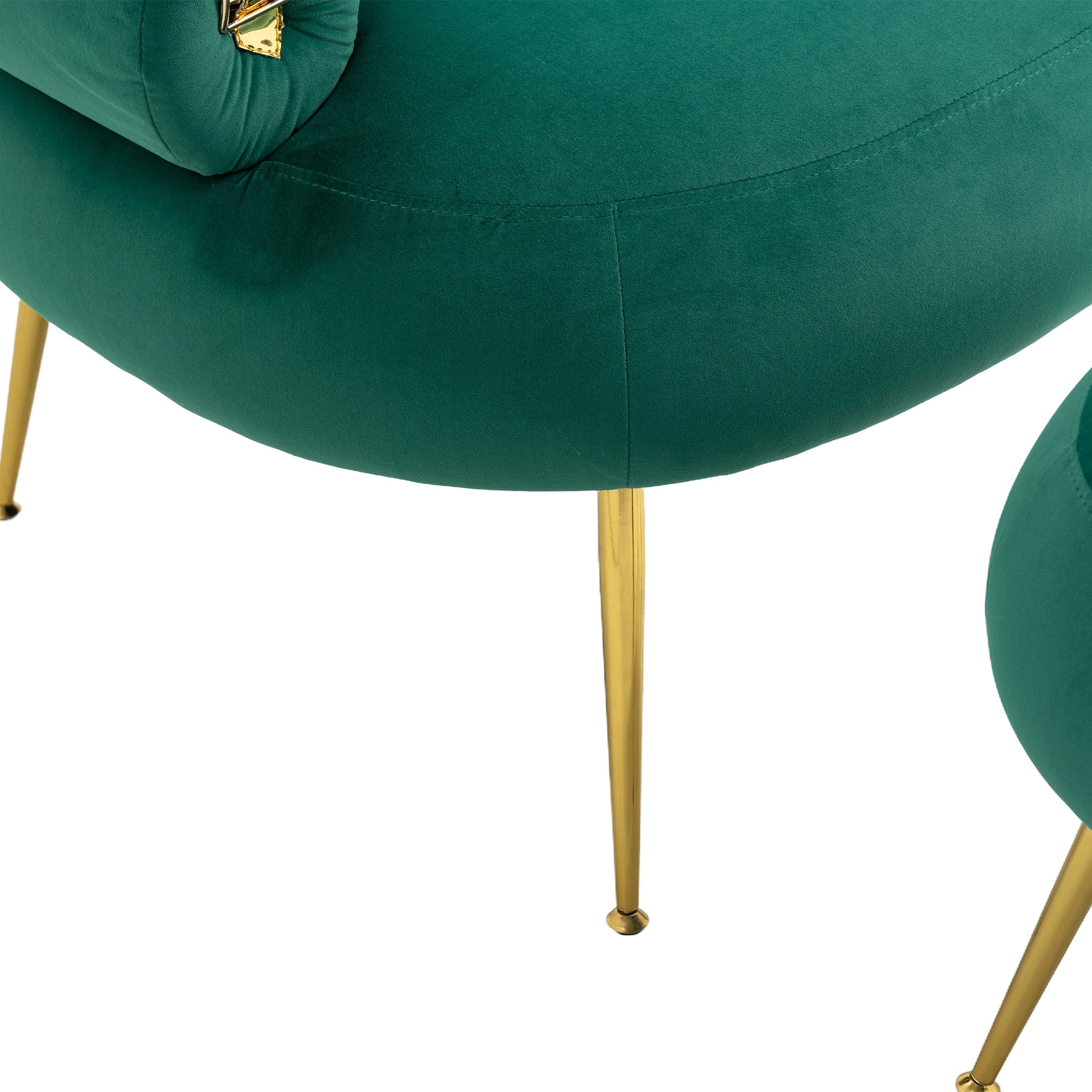 Coolmore Upholstered Velvet Barrel Accent Chair With Ottoman,Accent Comfy Lounge Arm Chair And Folding Footrest Stool Set,Single Sofa Armchair With Lounge Seat For Bedroom,Office Green Green Foam Velvet