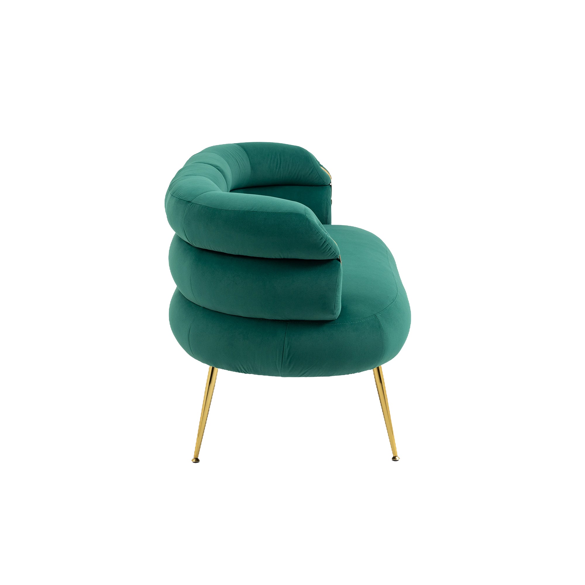 COOLMORE Accent Chair ,leisure chair with Golden feet green-velvet