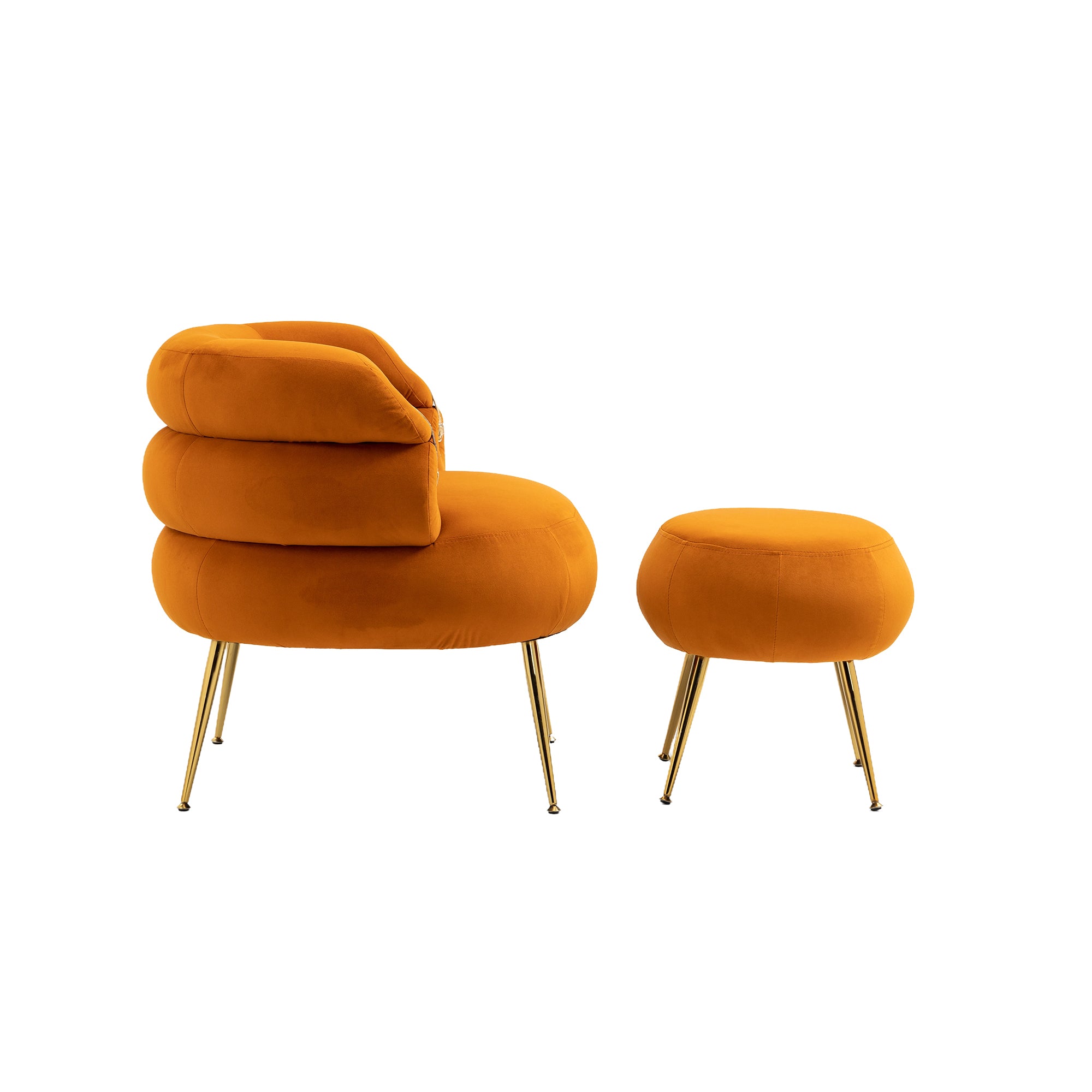 COOLMORE Velvet Accent Chair Modern Upholstered orange-velvet
