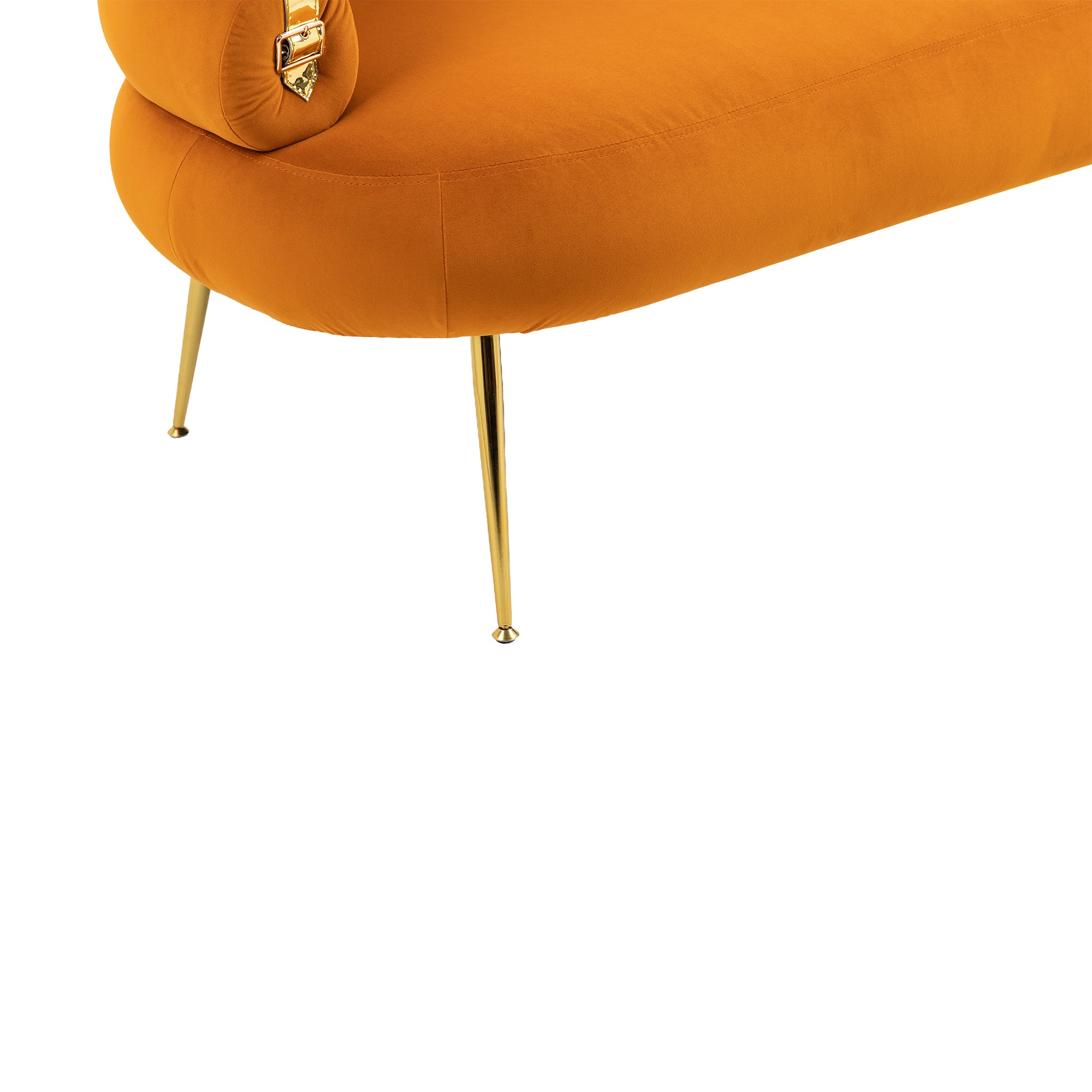 COOLMORE Accent Chair ,leisure chair with Golden feet orange-velvet