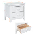 2 Drawer Nightstand For Bedroom, Mid Century Retro Bedside Table With Classic Design,White White Wood