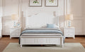 Full Size Wood Platform Bed Frame,Retro Style Platform Bed With Wooden Slat Support,White White Wood