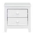 2 Drawer Nightstand For Bedroom, Mid Century Retro Bedside Table With Classic Design,White White Wood