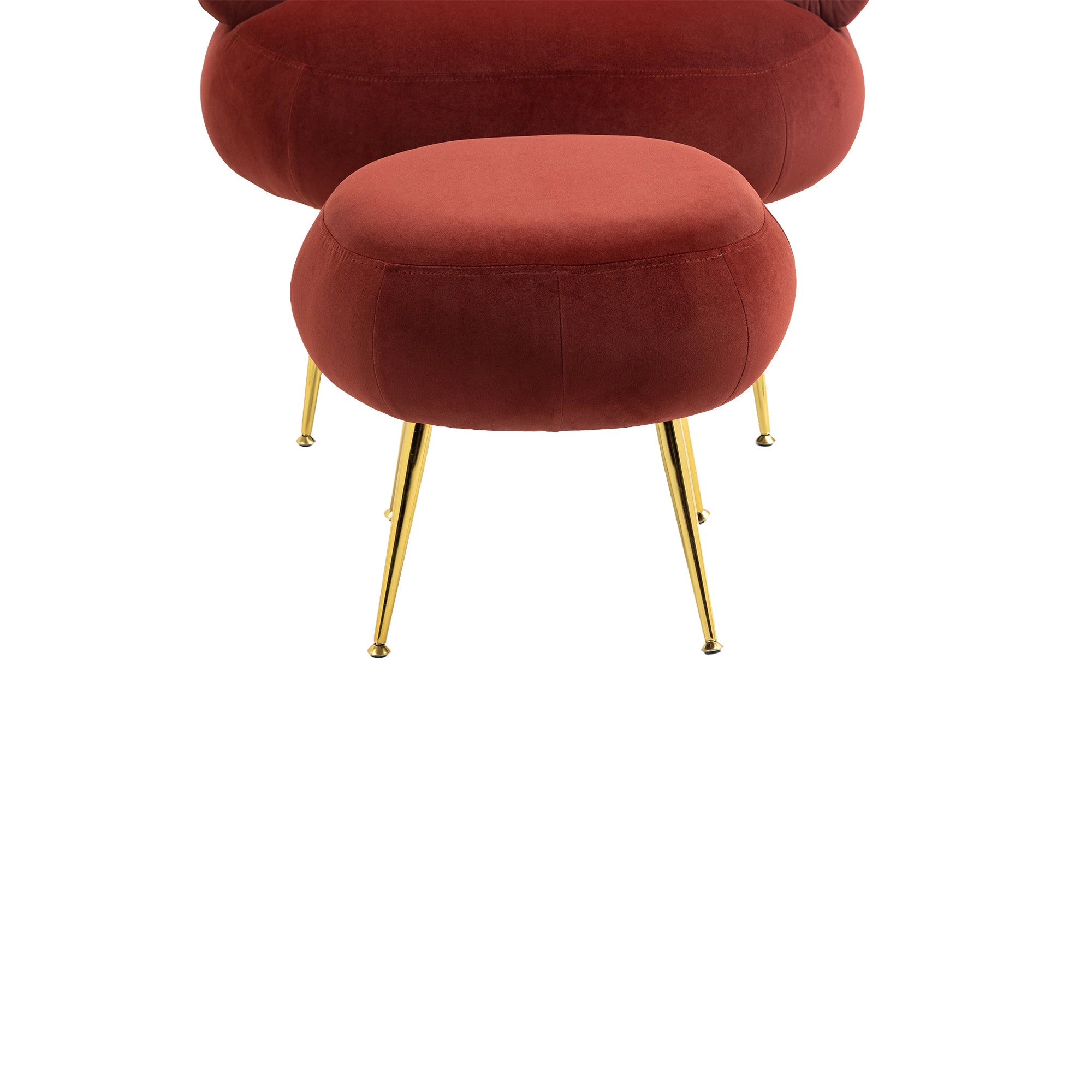 COOLMORE Velvet Accent Chair Modern Upholstered wine red-velvet