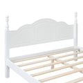 Queen Size Wood Platform Bed Frame,Retro Style Platform Bed With Wooden Slat Support,White White Wood