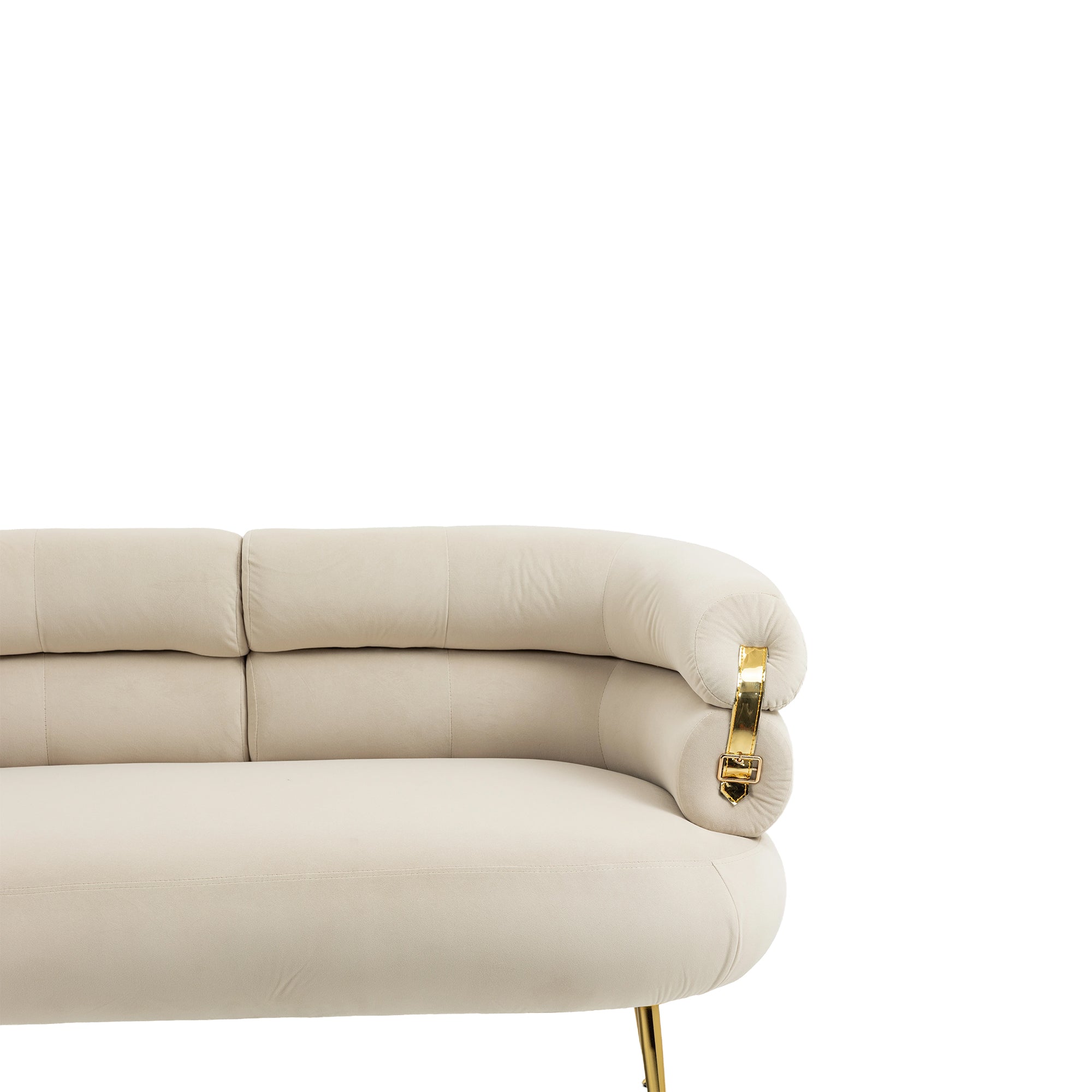 COOLMORE Accent Chair ,leisure chair with Golden feet beige-velvet