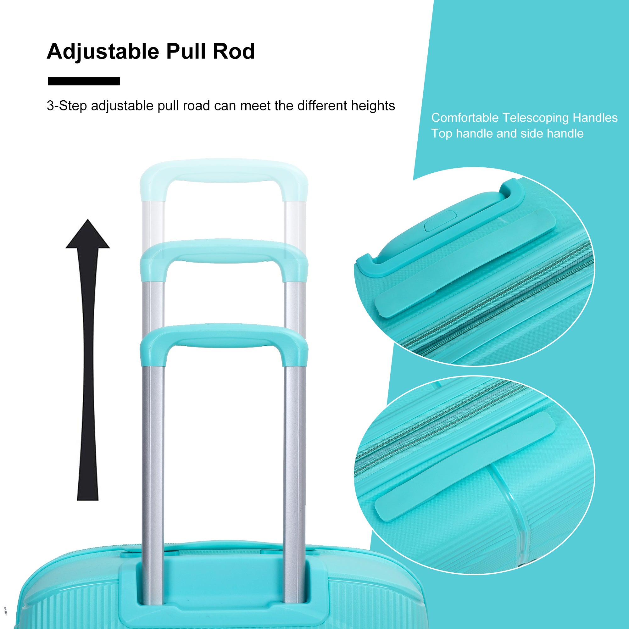 Expandable Hardshell Suitcase Double Spinner Wheels PP lake blue-polypropylene